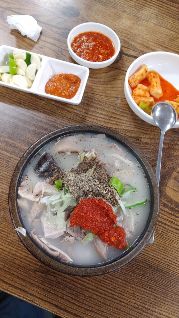 My dinner at a Korean sundae soup restaurant